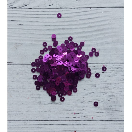 Пайетки круглые 4 мм цв. темно-сиреневый №1747, цена за 5 гр